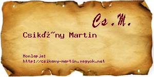 Csikány Martin névjegykártya