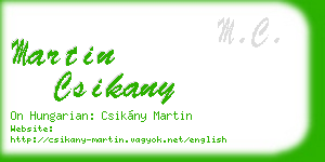 martin csikany business card
