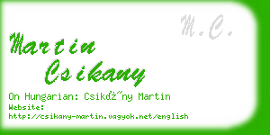 martin csikany business card